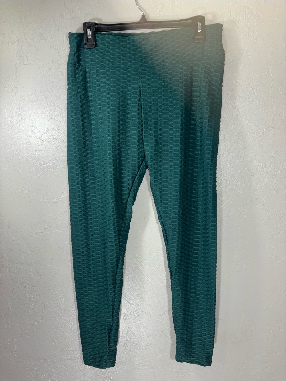 High-Rise Textured Leggings in Deep Teal